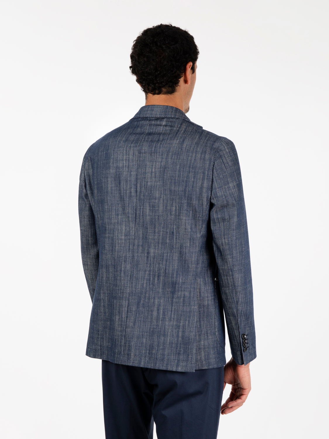 Blue Denim Single Breasted Blazer