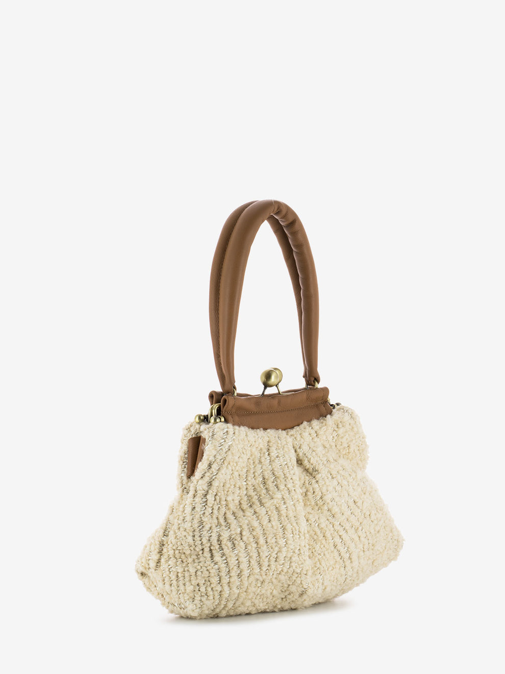 Borsa Paffuta in lana beige