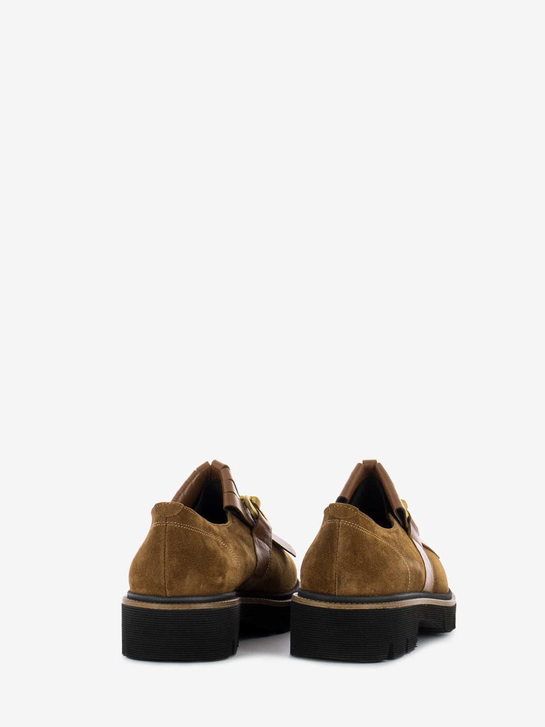 Mocassino camoscio con frange cuoio