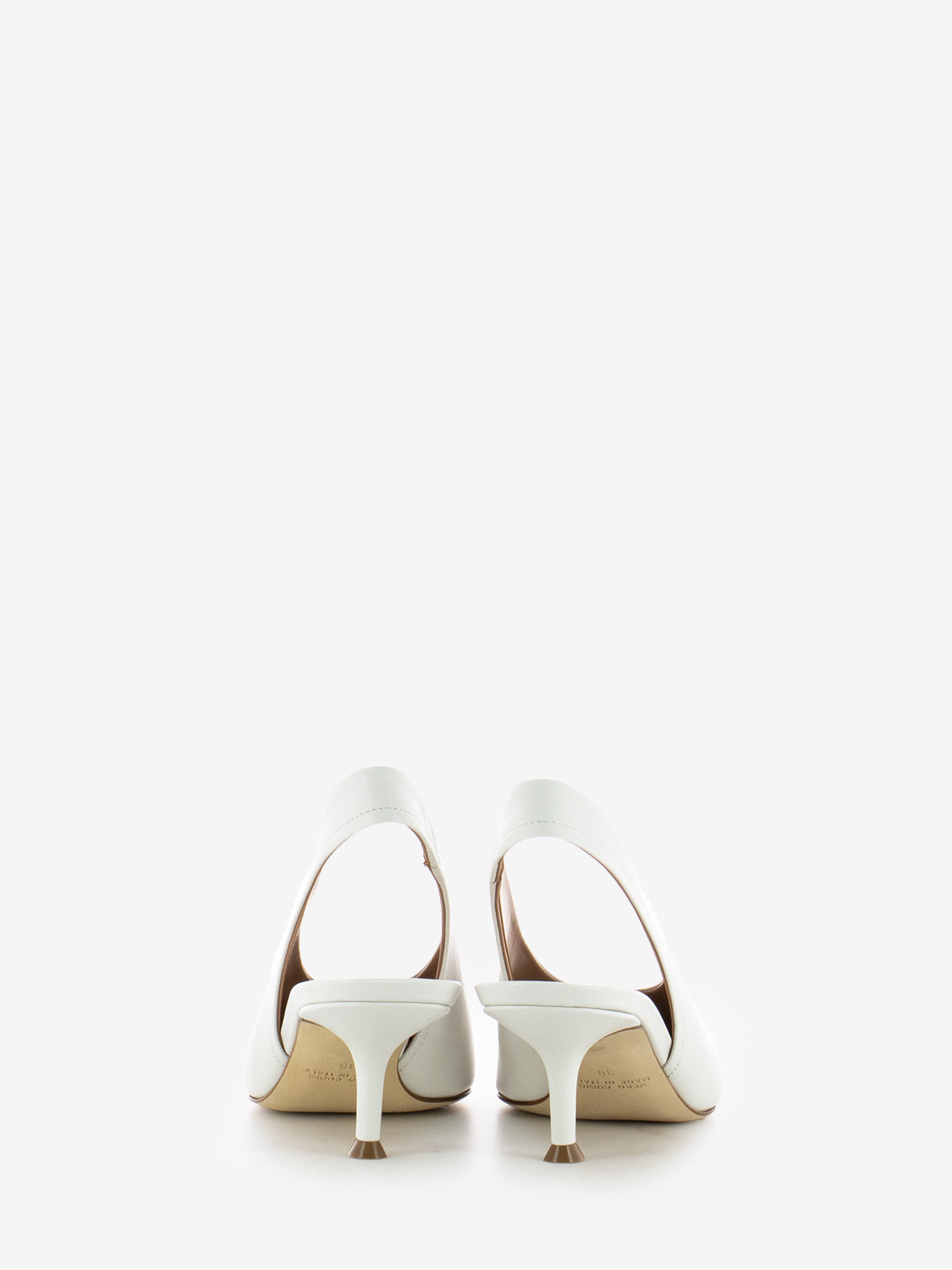 Slingback accollata in nappa bianca