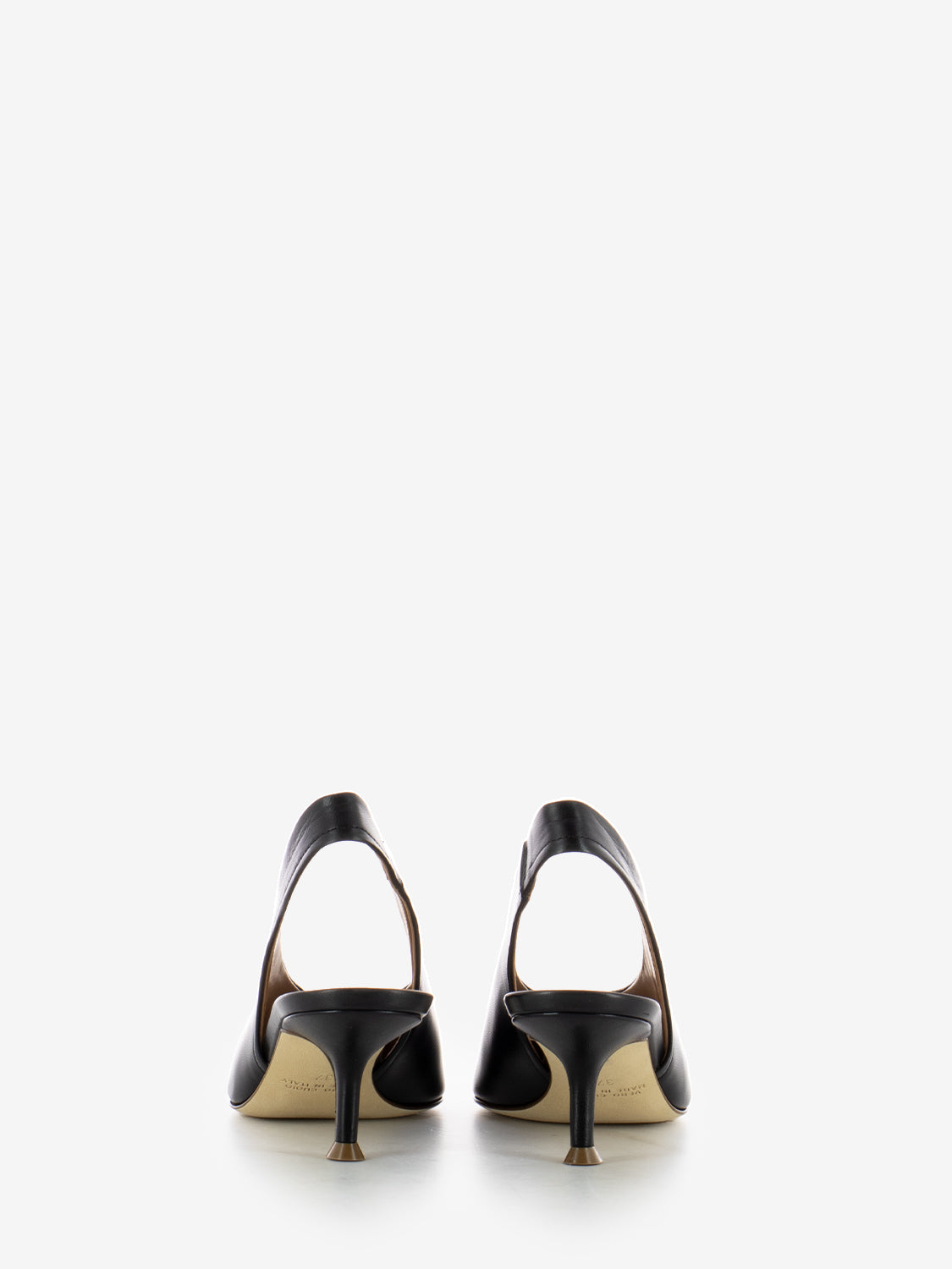 Slingback accollata in nappa nera
