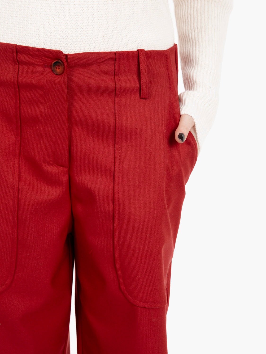 Pantaloni baloon fit borgogna