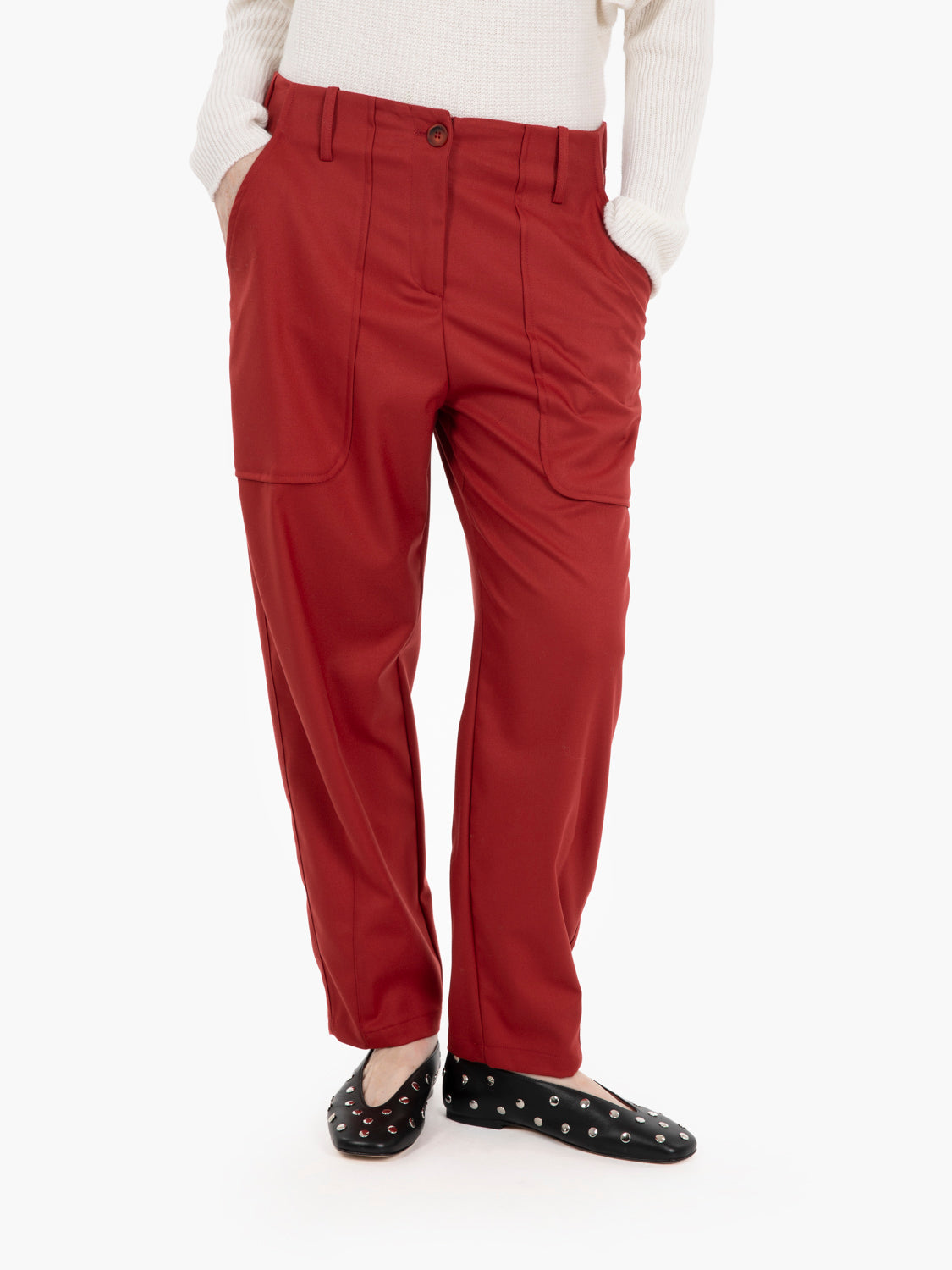 Pantaloni baloon fit borgogna