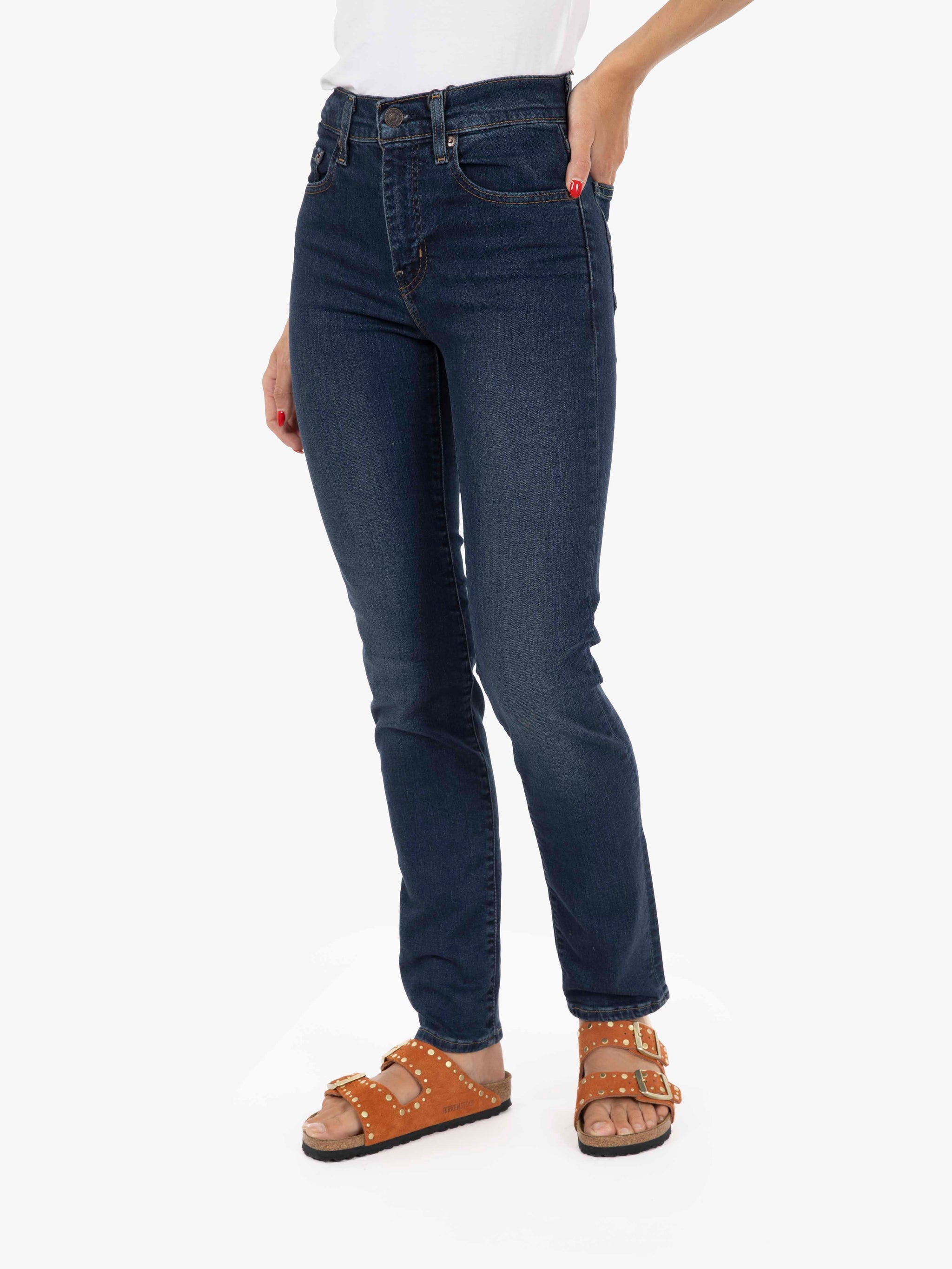 724 High Rise Straight Blue