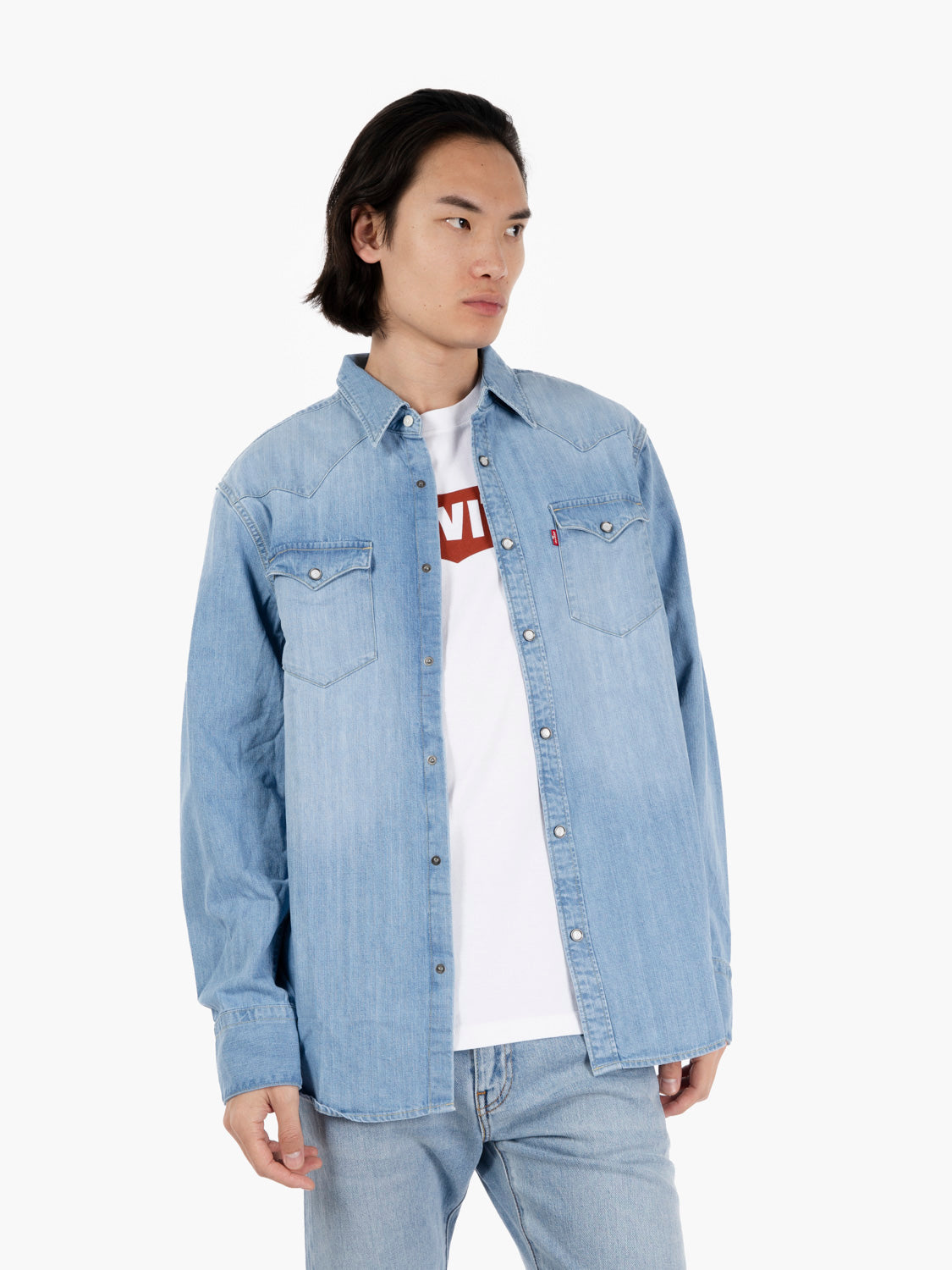 Camicia Barstow western standard azzurro