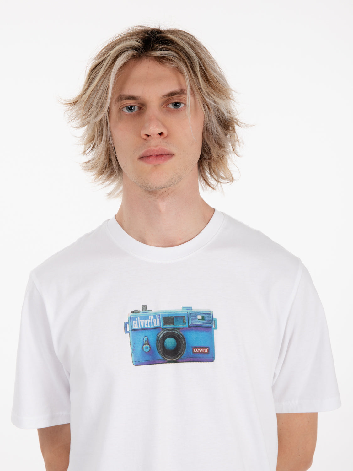 Relaxed fit tee con stampa white