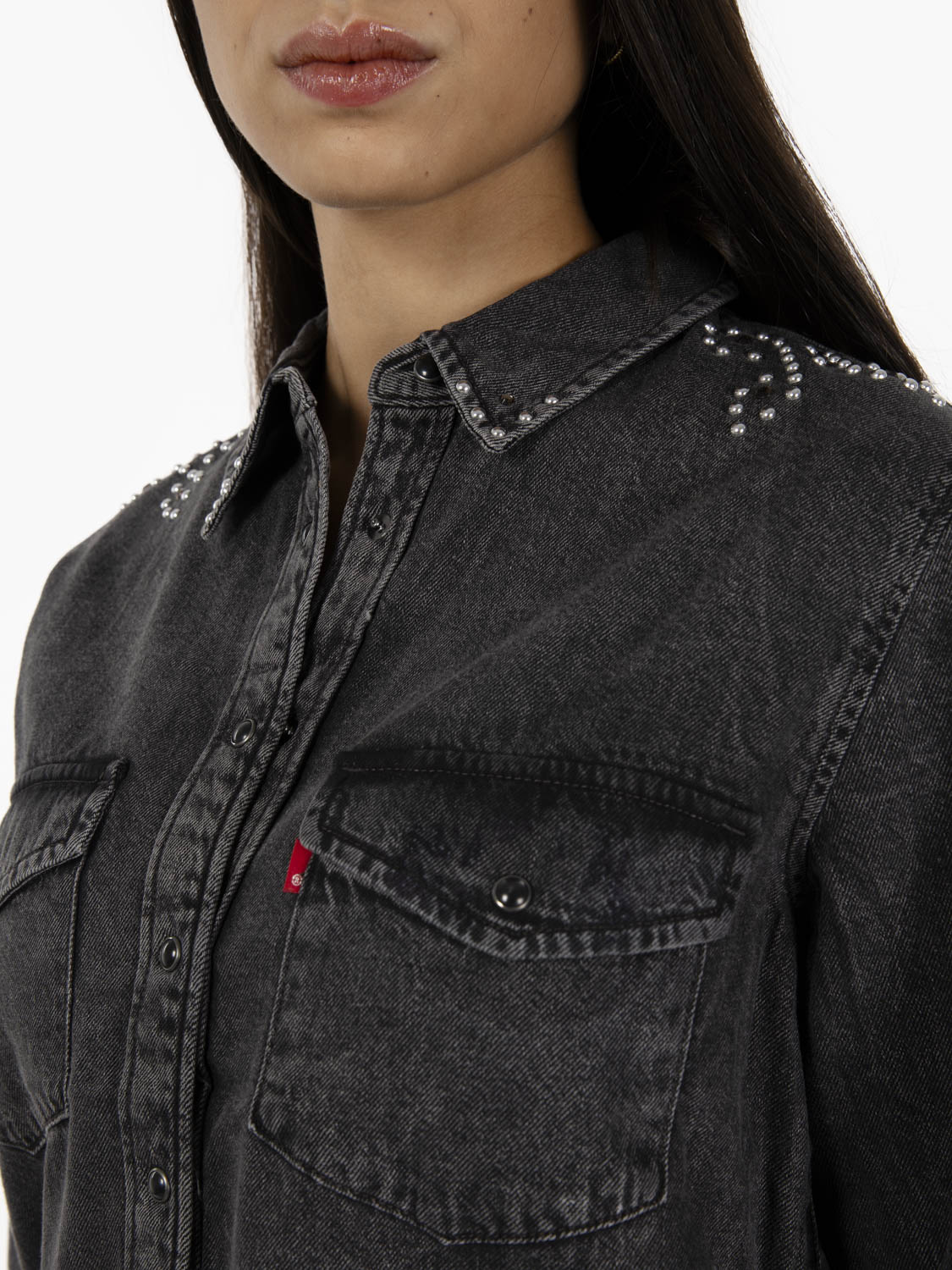 Denim shirt icon western black