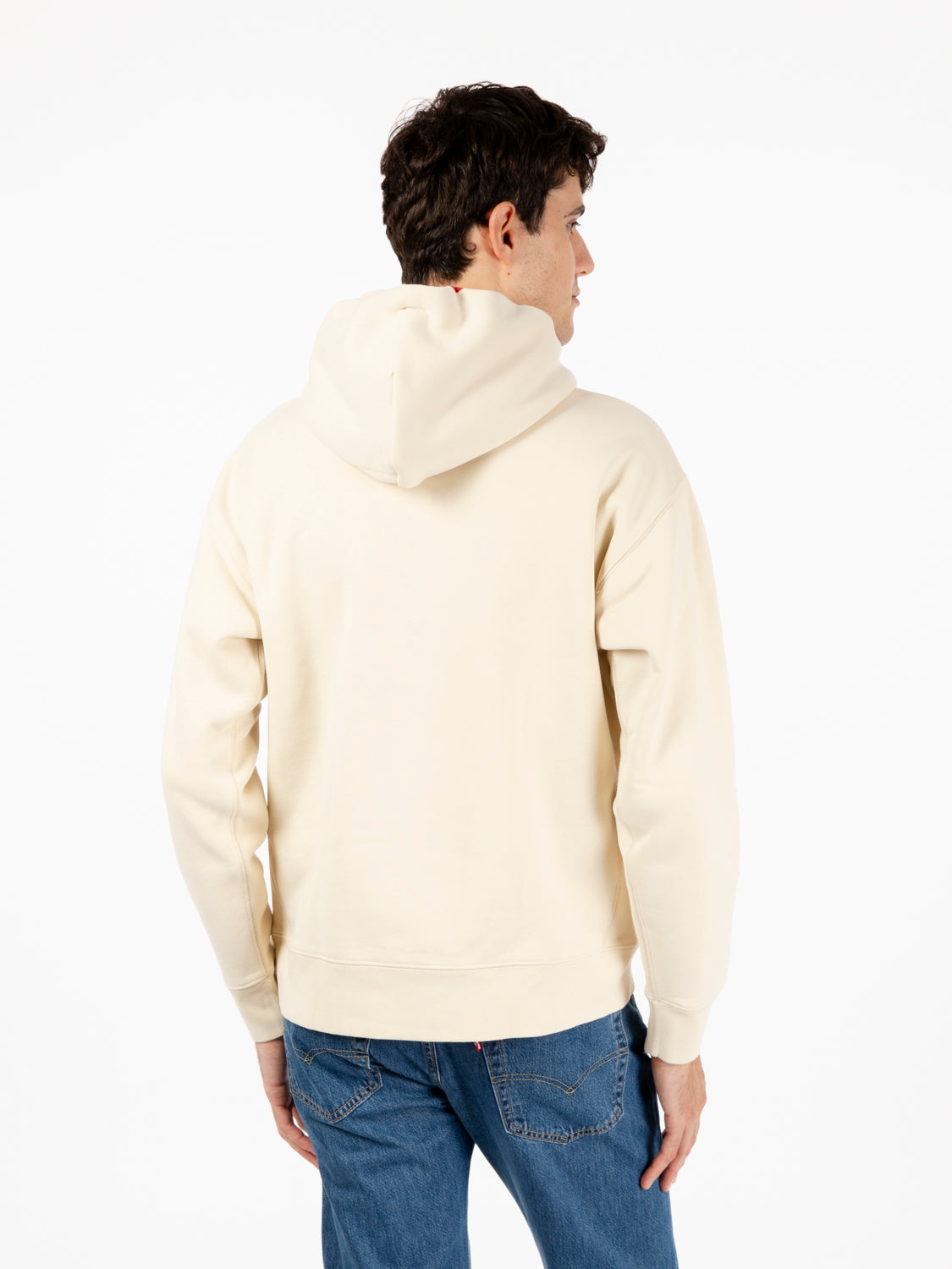 Skate hooded sweatshirt angora dots cream / red