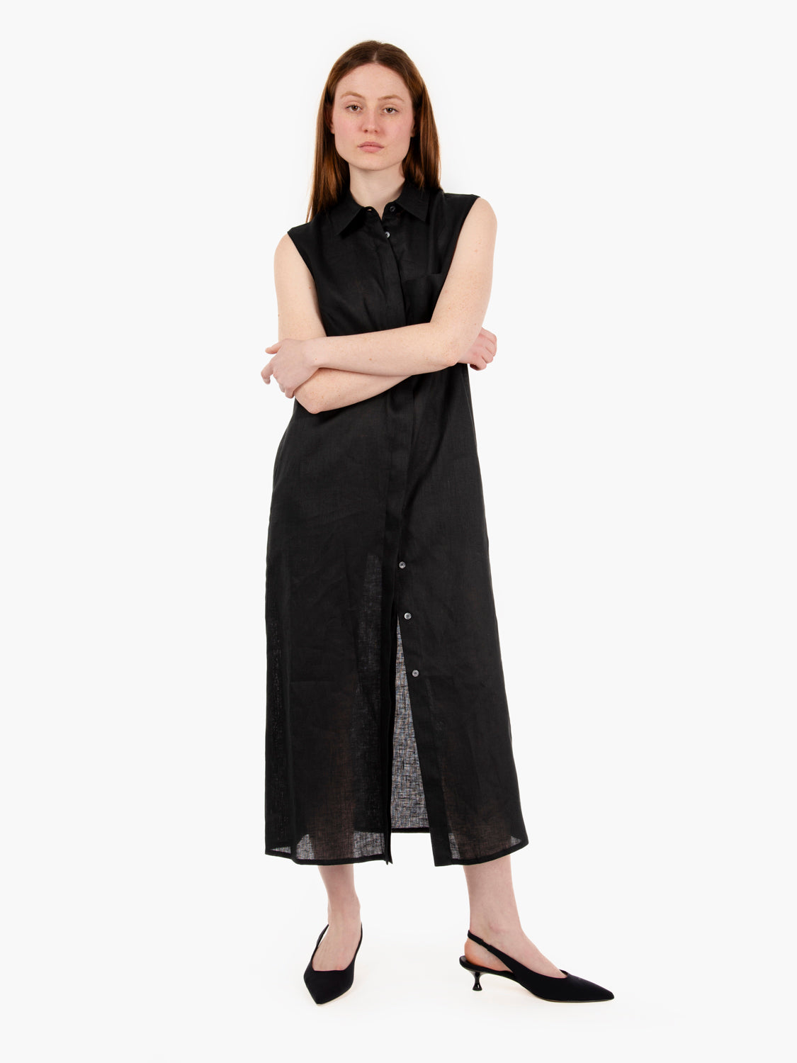 Sabina black shirt dress