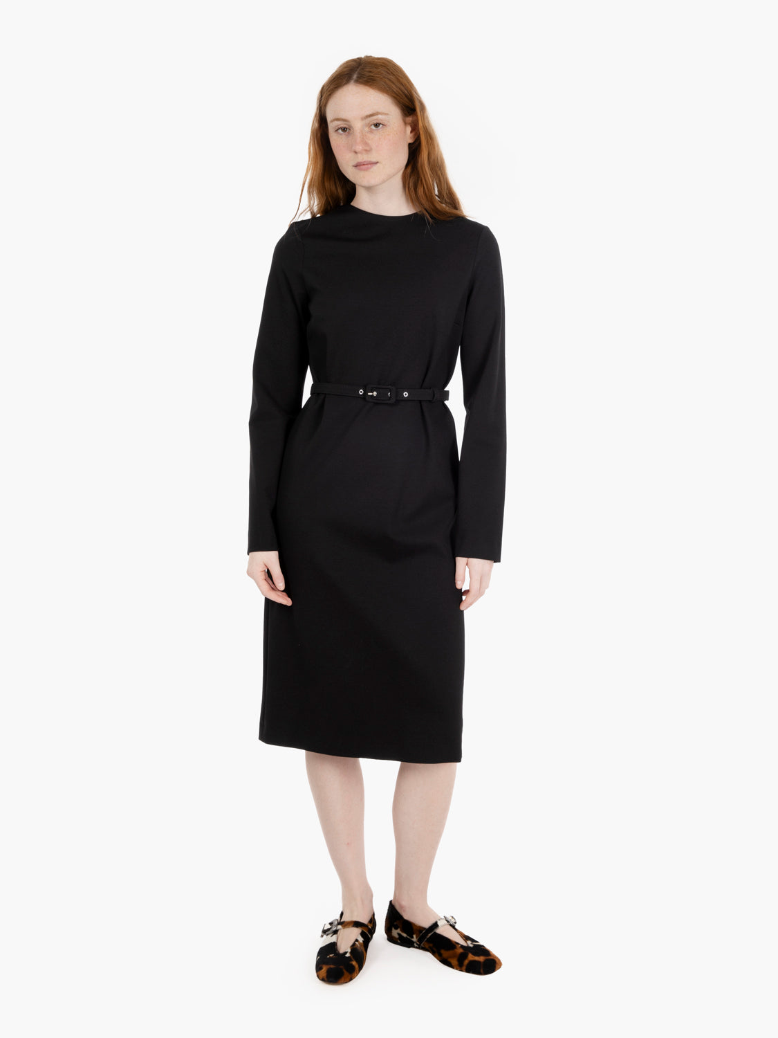 Natalie black midi dress