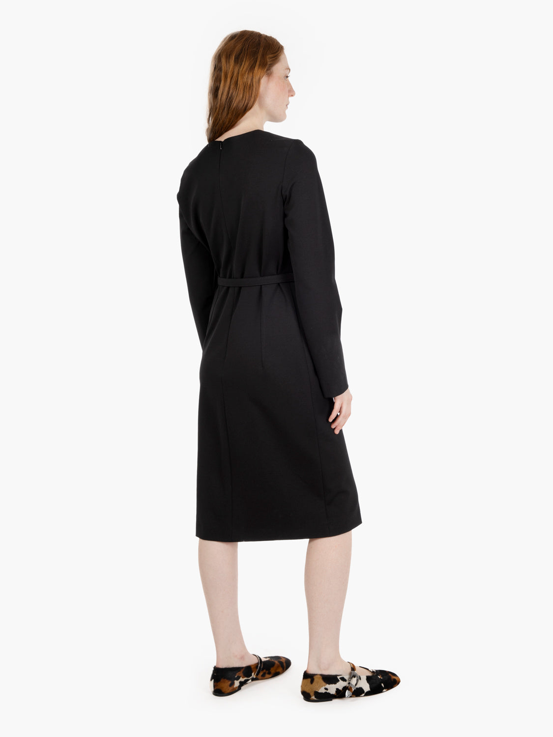 Natalie black midi dress
