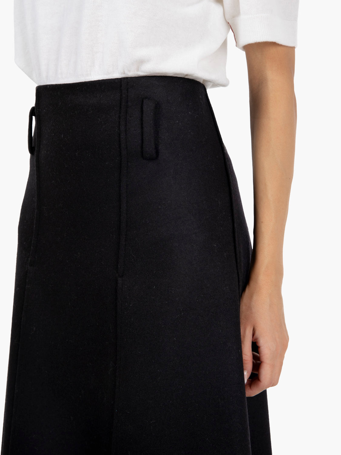 Tisha black midi skirt