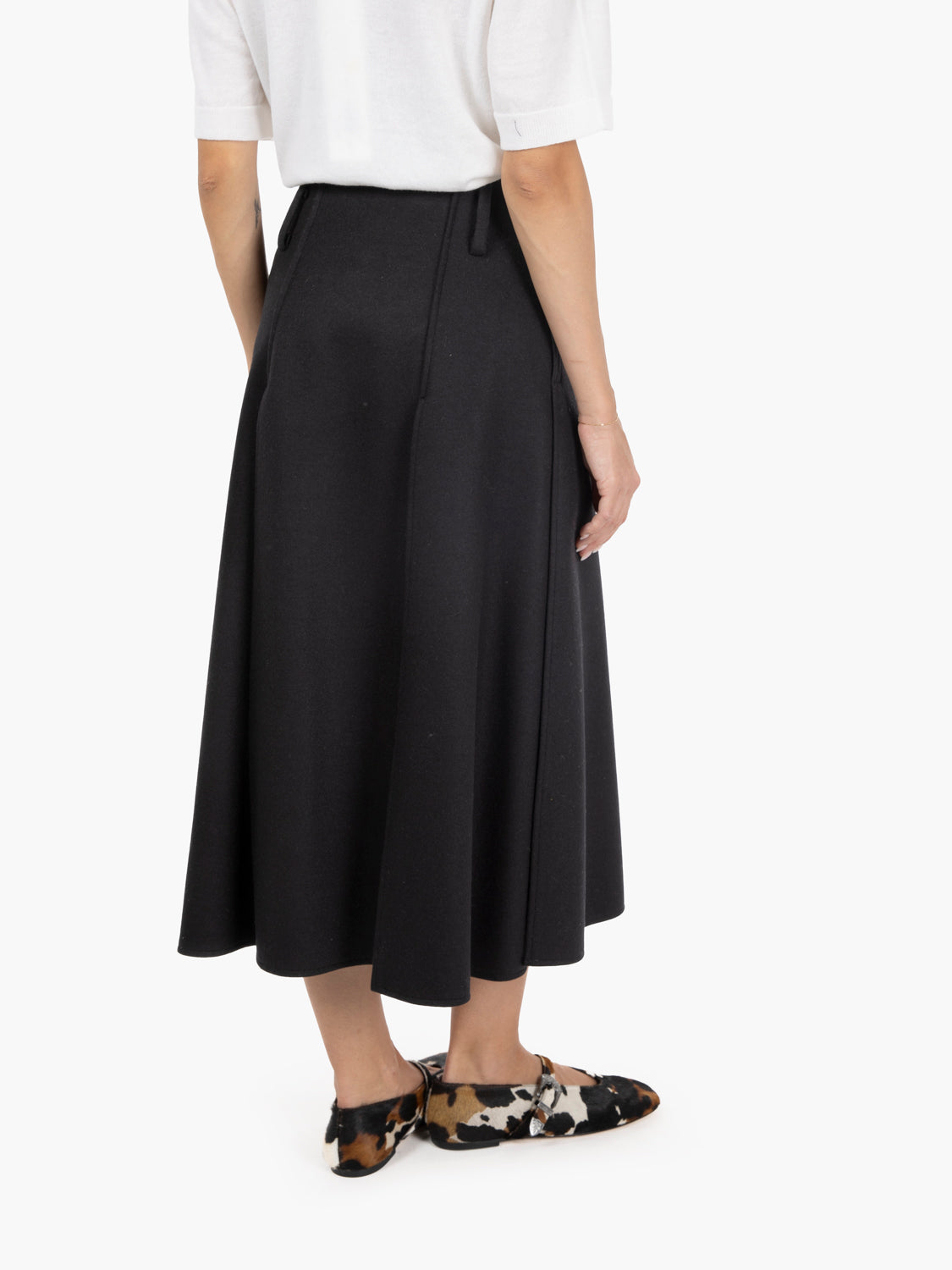 Tisha black midi skirt