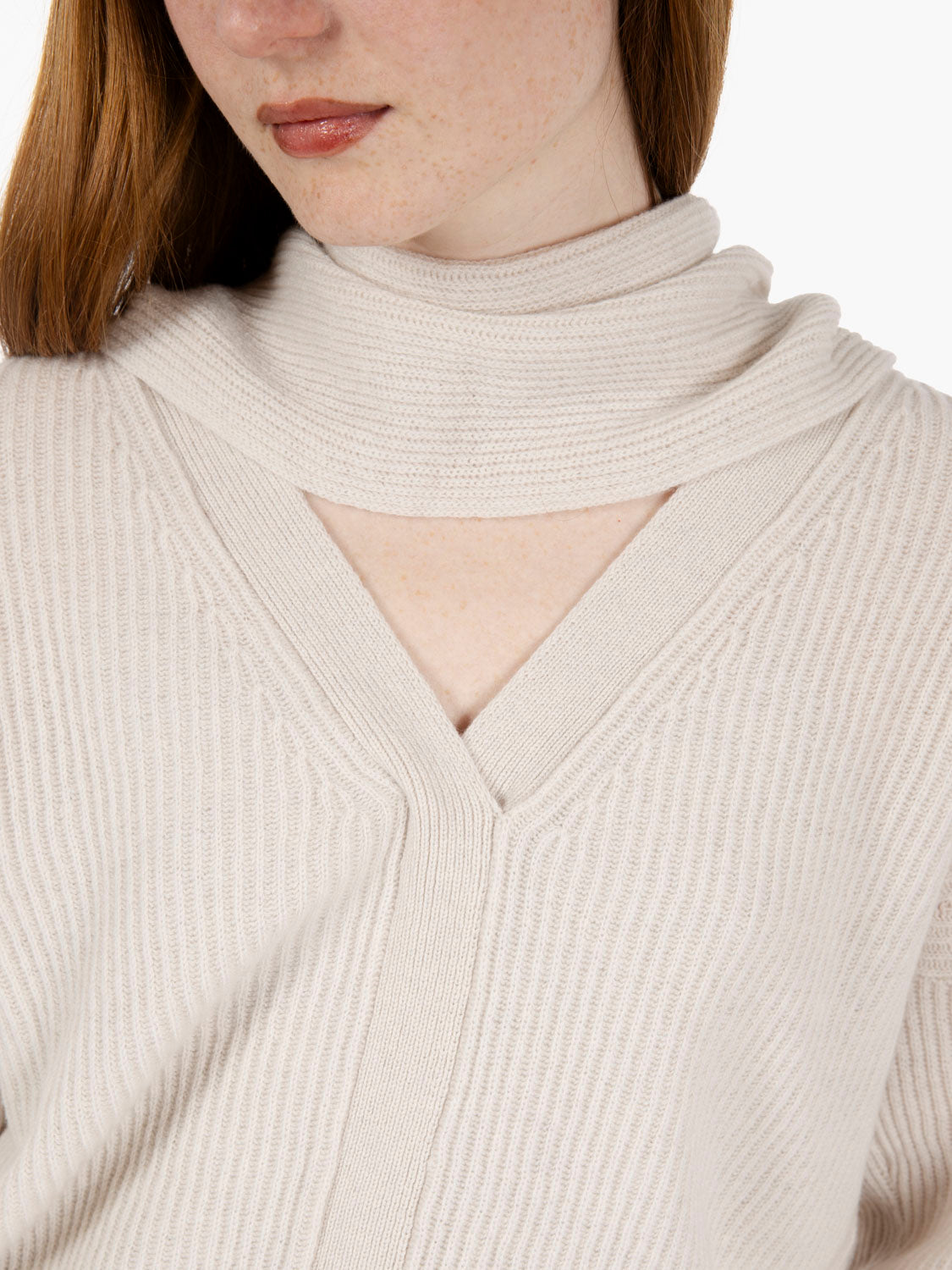 Maglia Lasonne con sciarpa pomice