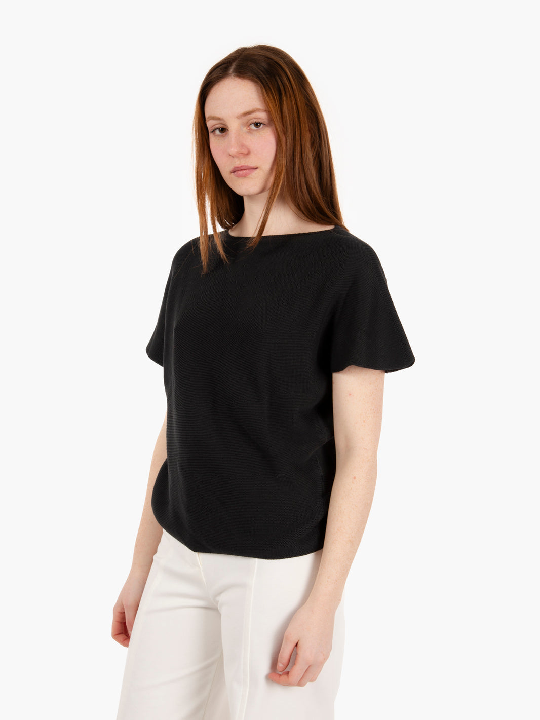 Black boat neck sweater