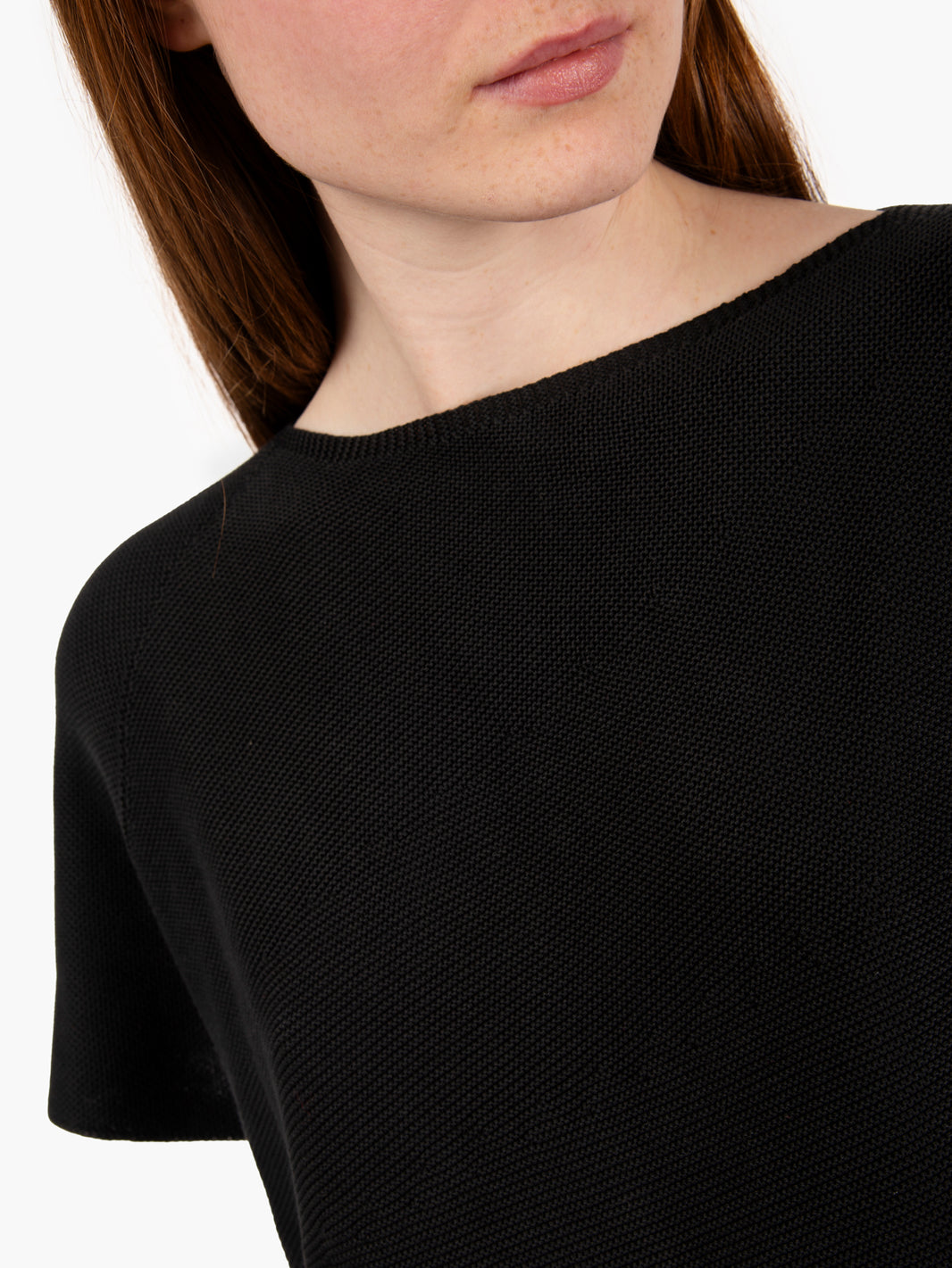 Black boat neck sweater