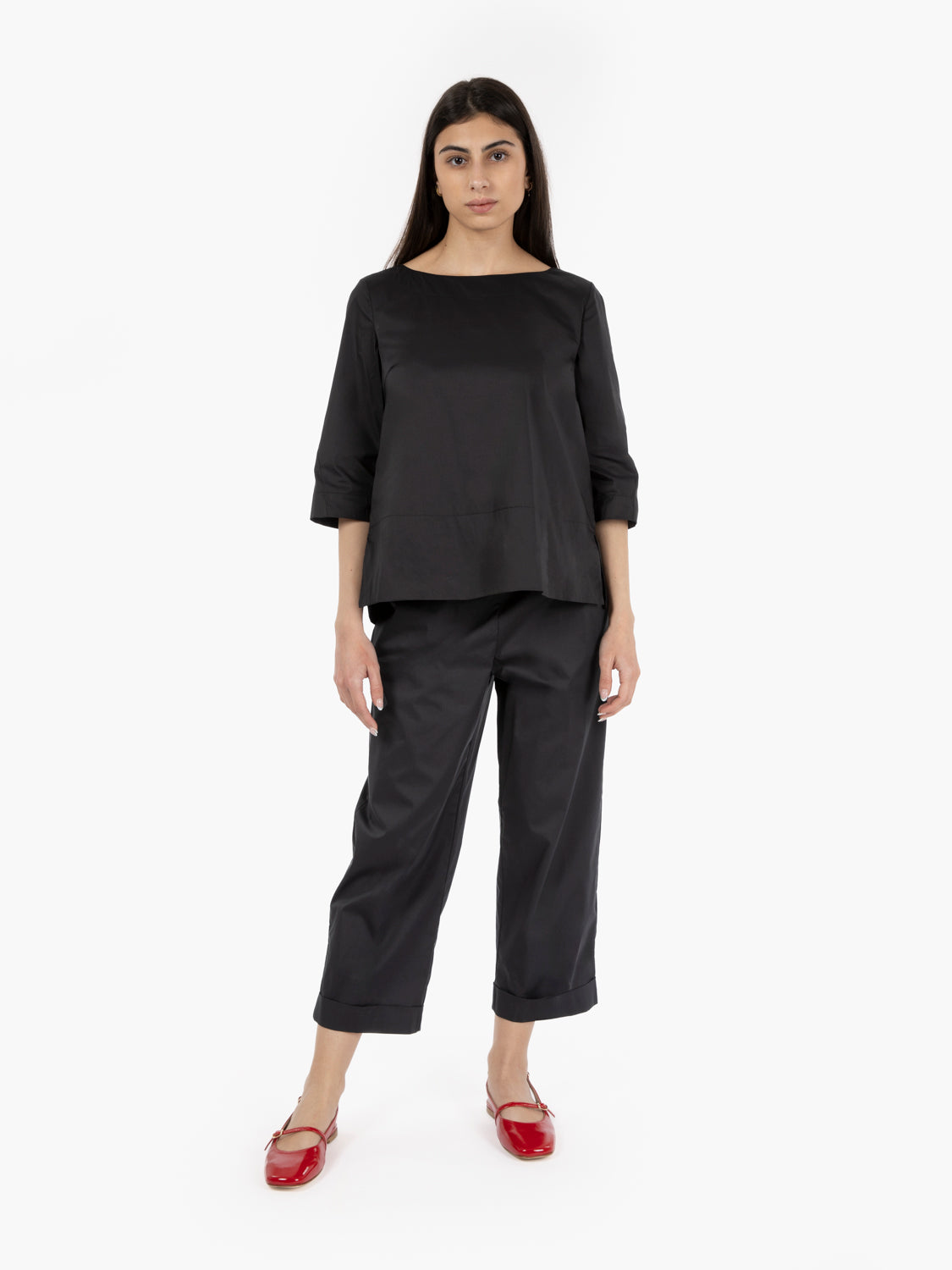 Claude black striaght fit trousers