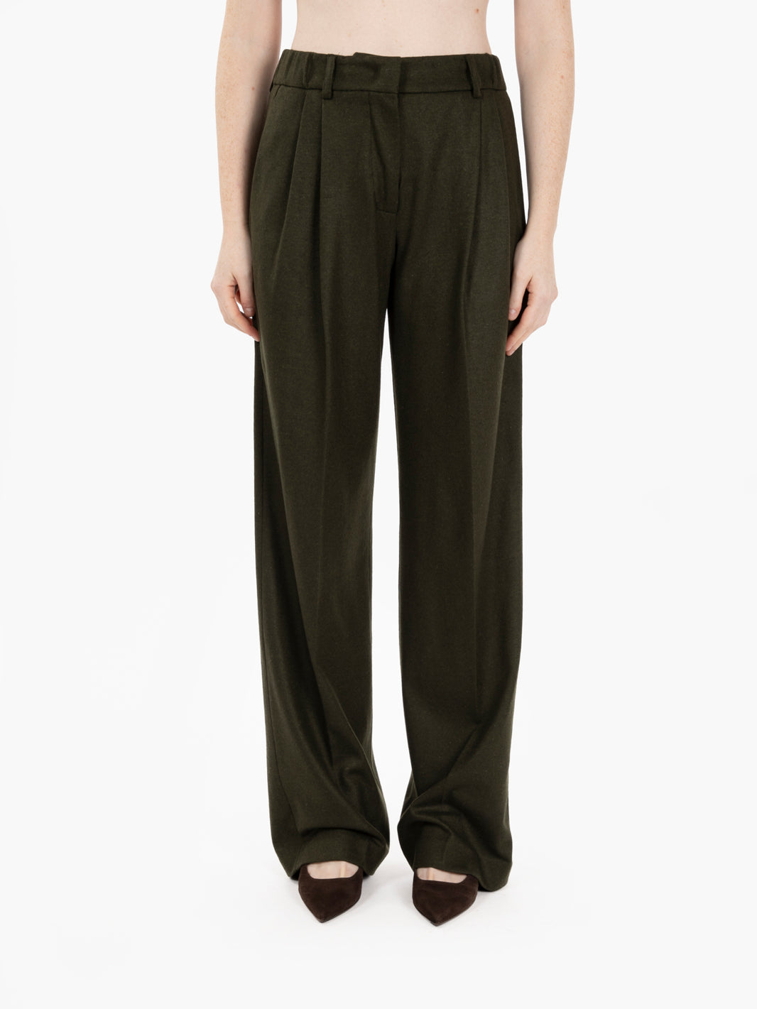 Green Alexander pleated trousers