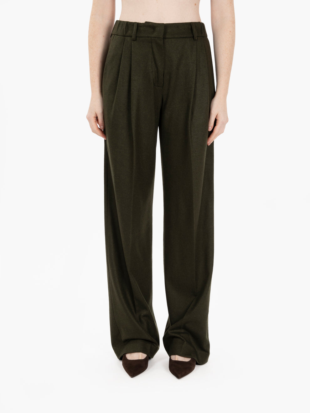 Pantaloni con pinces Alexander verde