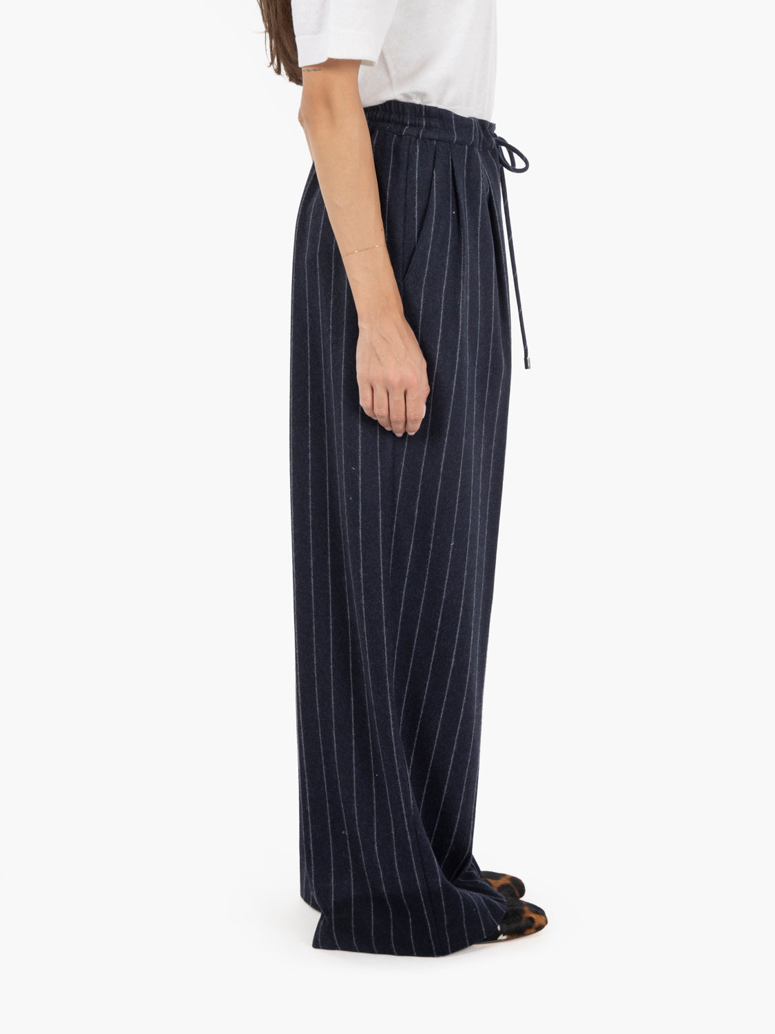 Pantaloni gessati Raymond notte