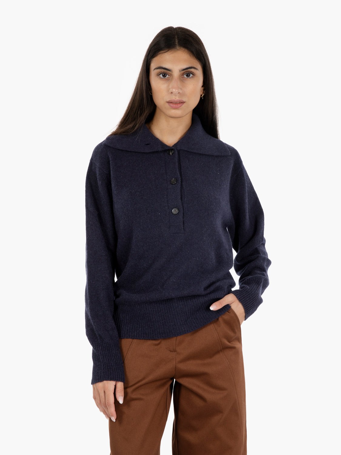 Enrica night knitted polo shirt