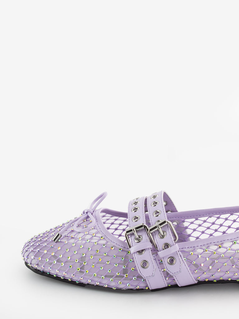LOAFER - Ballerina Misty con strass lilla