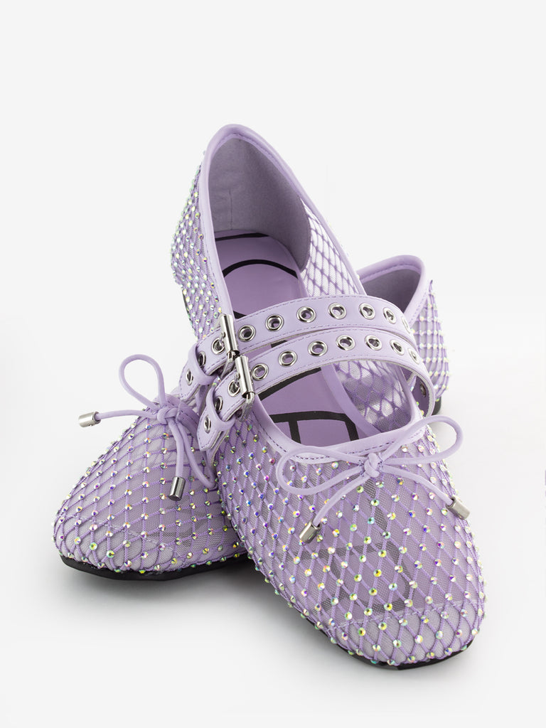 LOAFER - Ballerina Misty con strass lilla