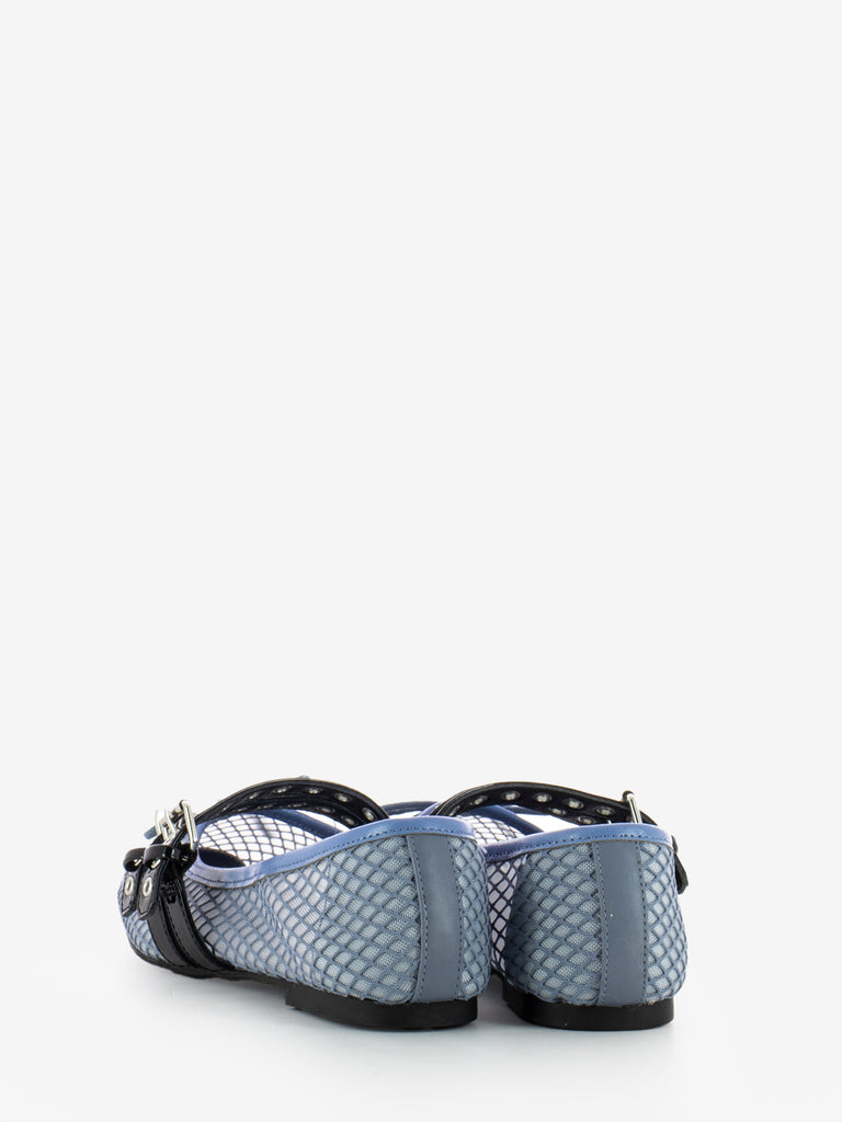 LOAFER - Ballerine Diana con fibbie celeste / nero