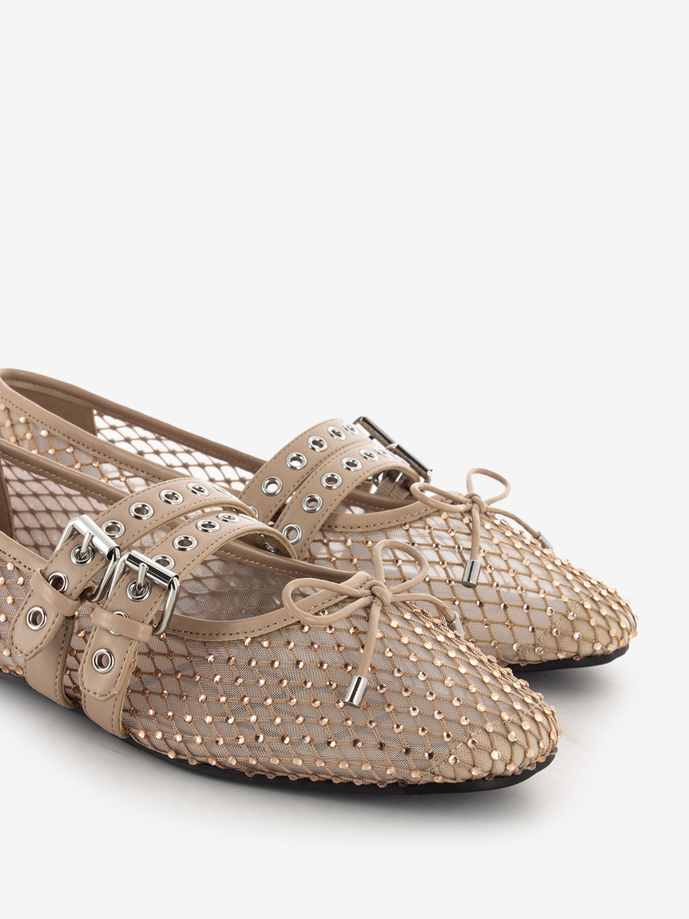 Ballerine Misty con strass nude