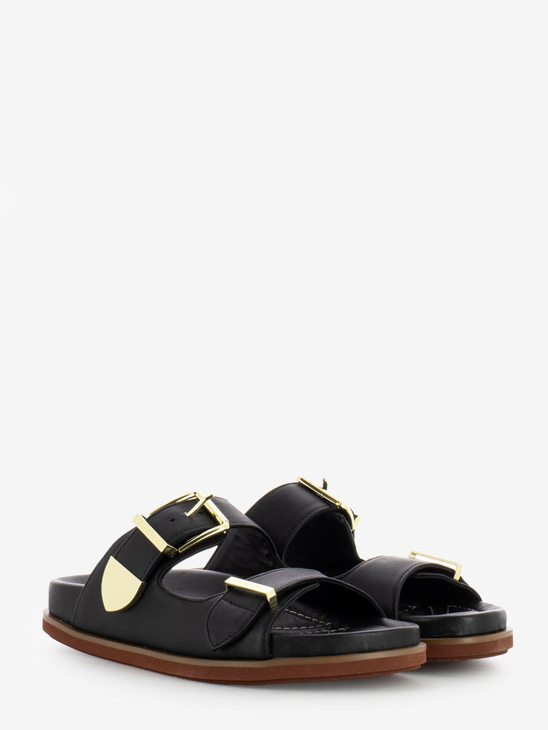LORENZO MARI - Ciabatta in pelle nera