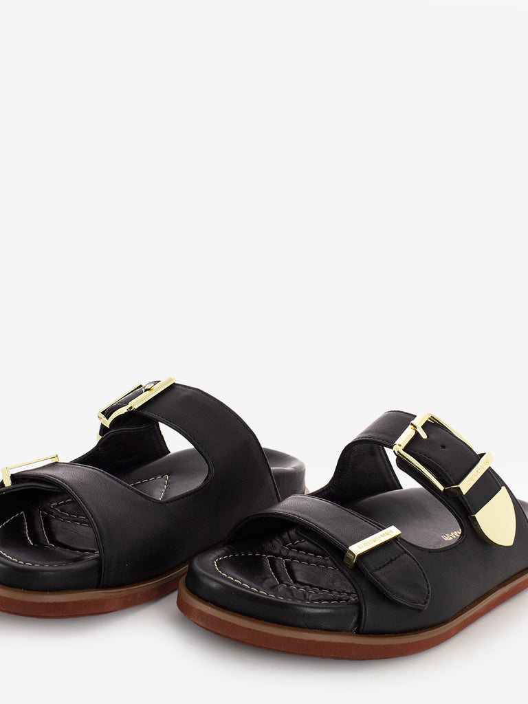 LORENZO MARI - Ciabatta in pelle nera