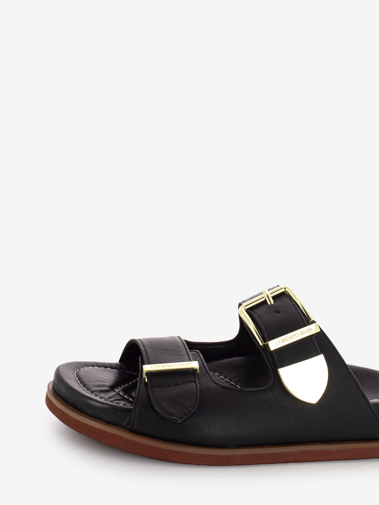 LORENZO MARI - Ciabatta in pelle nera