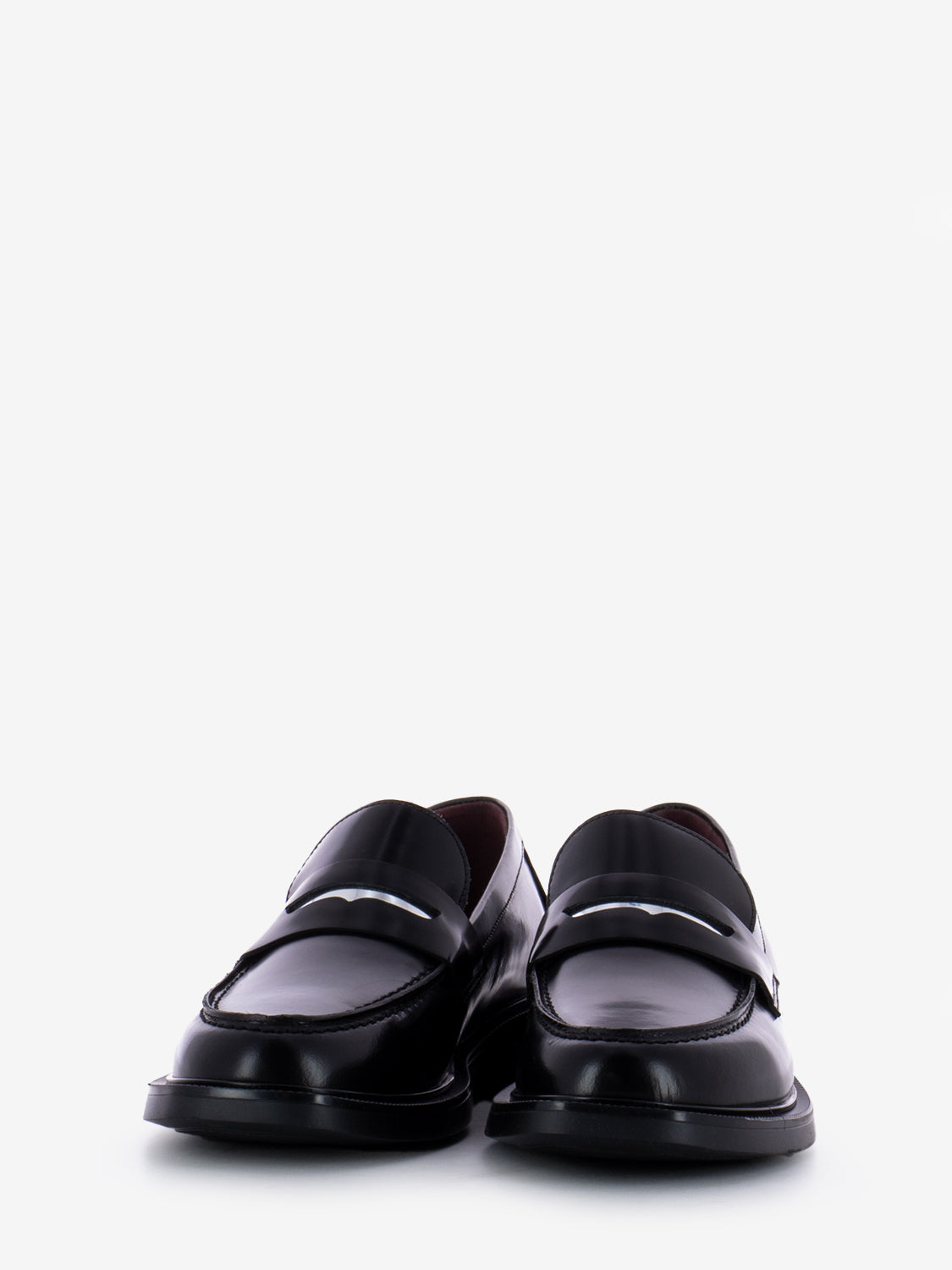 Mocassini college in pelle spazzolata nero