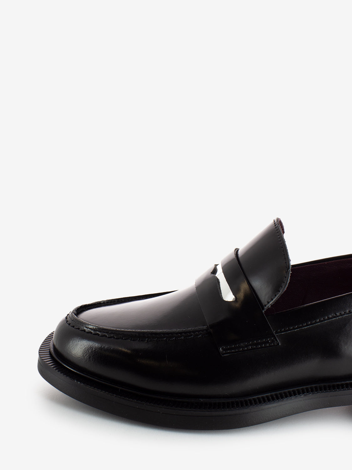 Mocassini college in pelle spazzolata nero