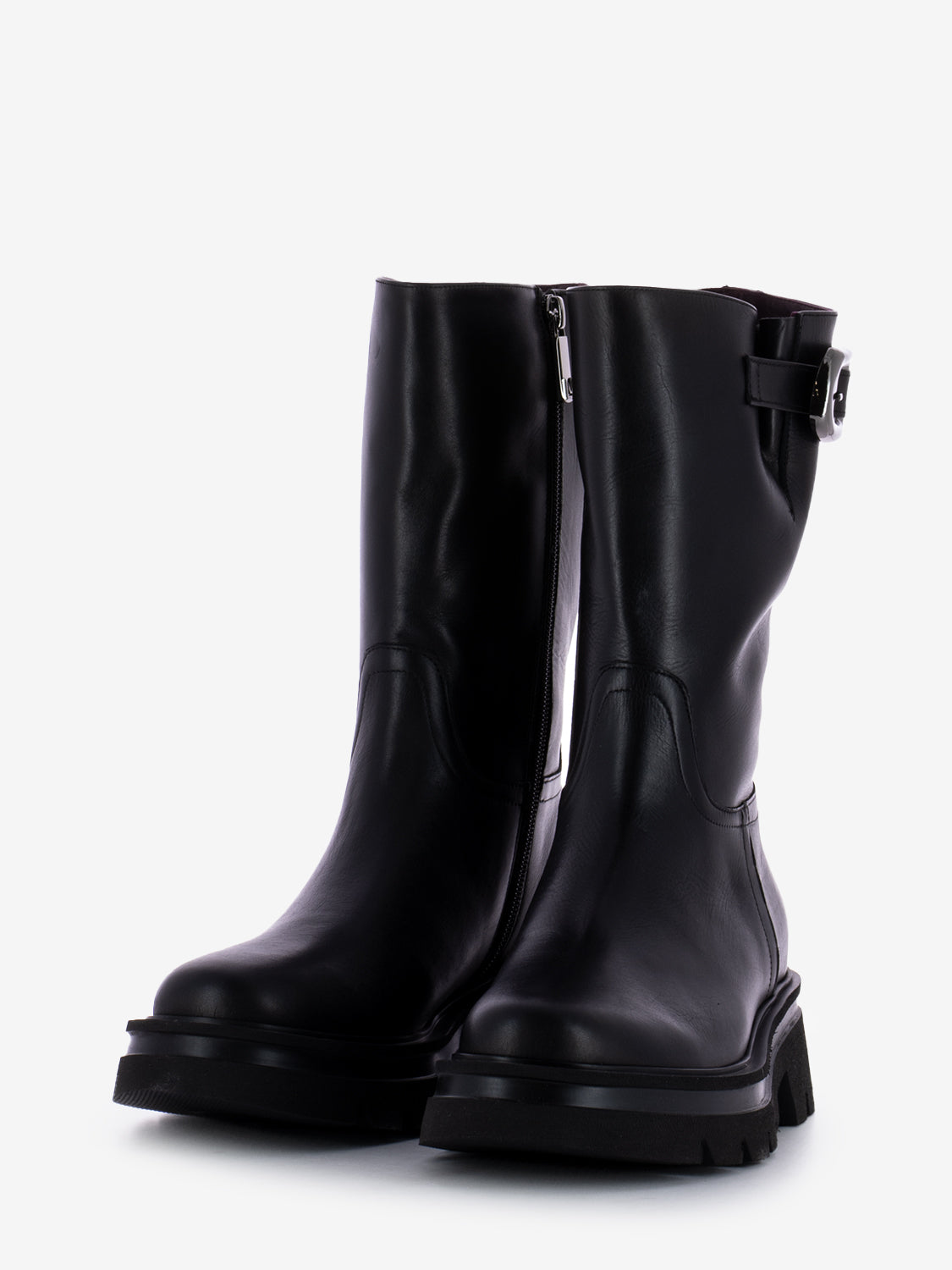 Stivali Carlotta fibbia design nero