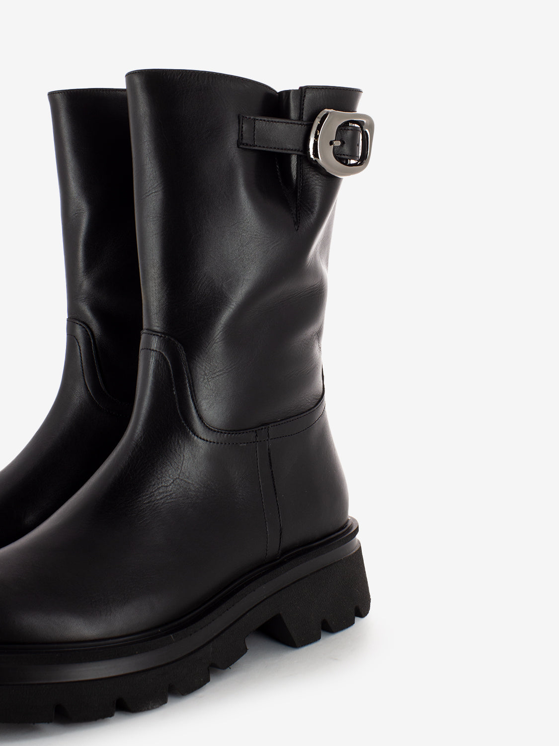 Stivali Carlotta fibbia design nero