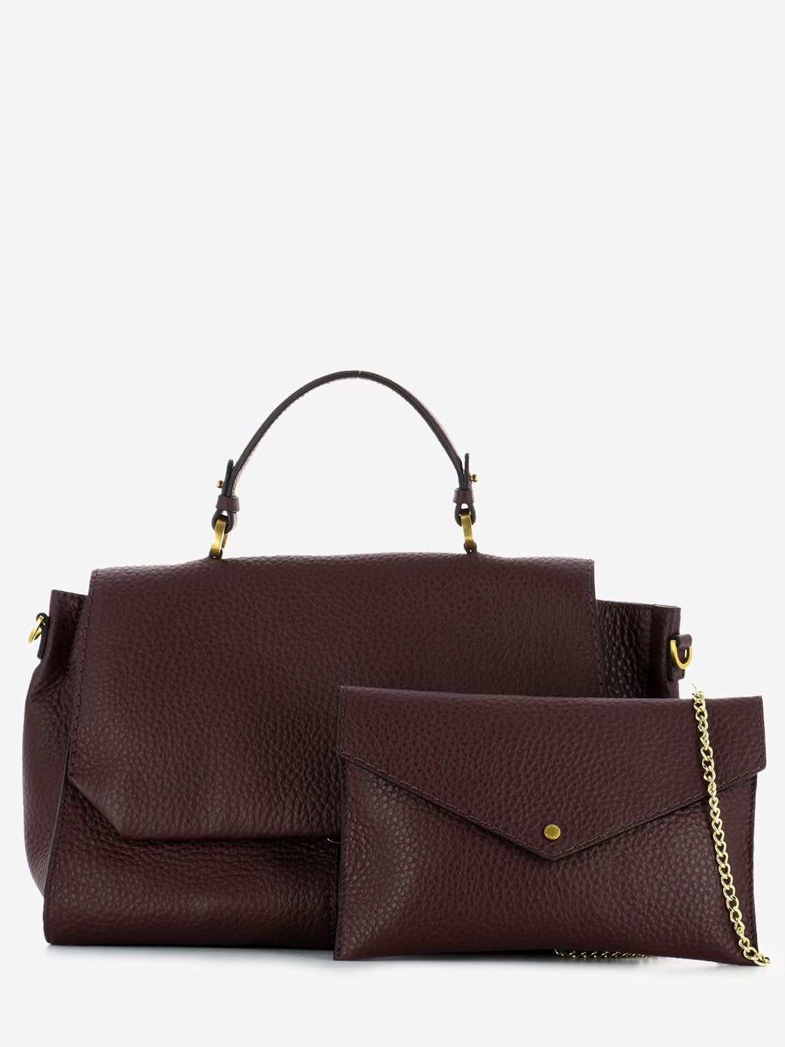 Borsa a mano Muriel in pelle burgundy