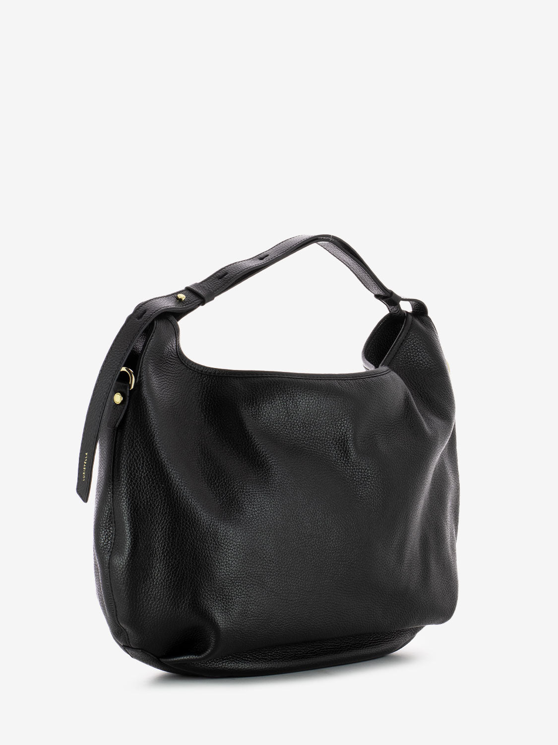 Ingrid bag in black hammered leather