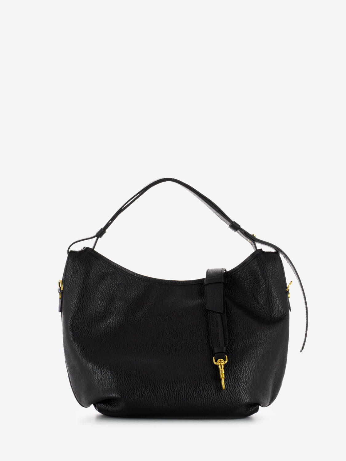 Ingrid small bag in black hammered leather