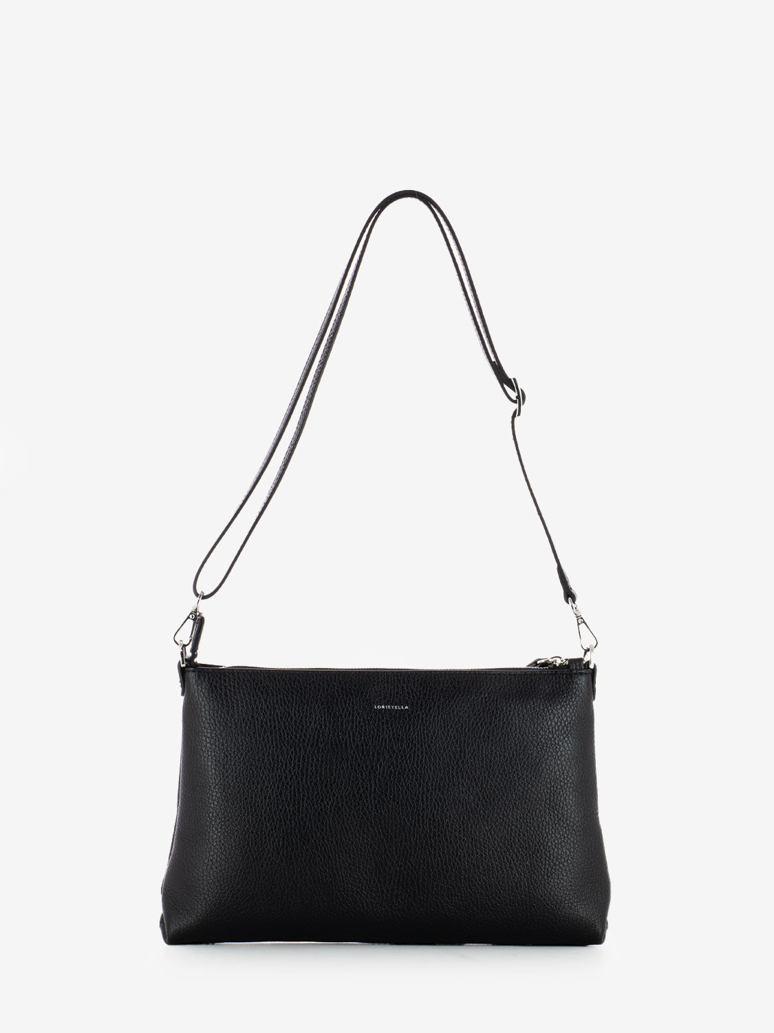 Jana Envelope Shoulder Bag in Black Dollar Leather