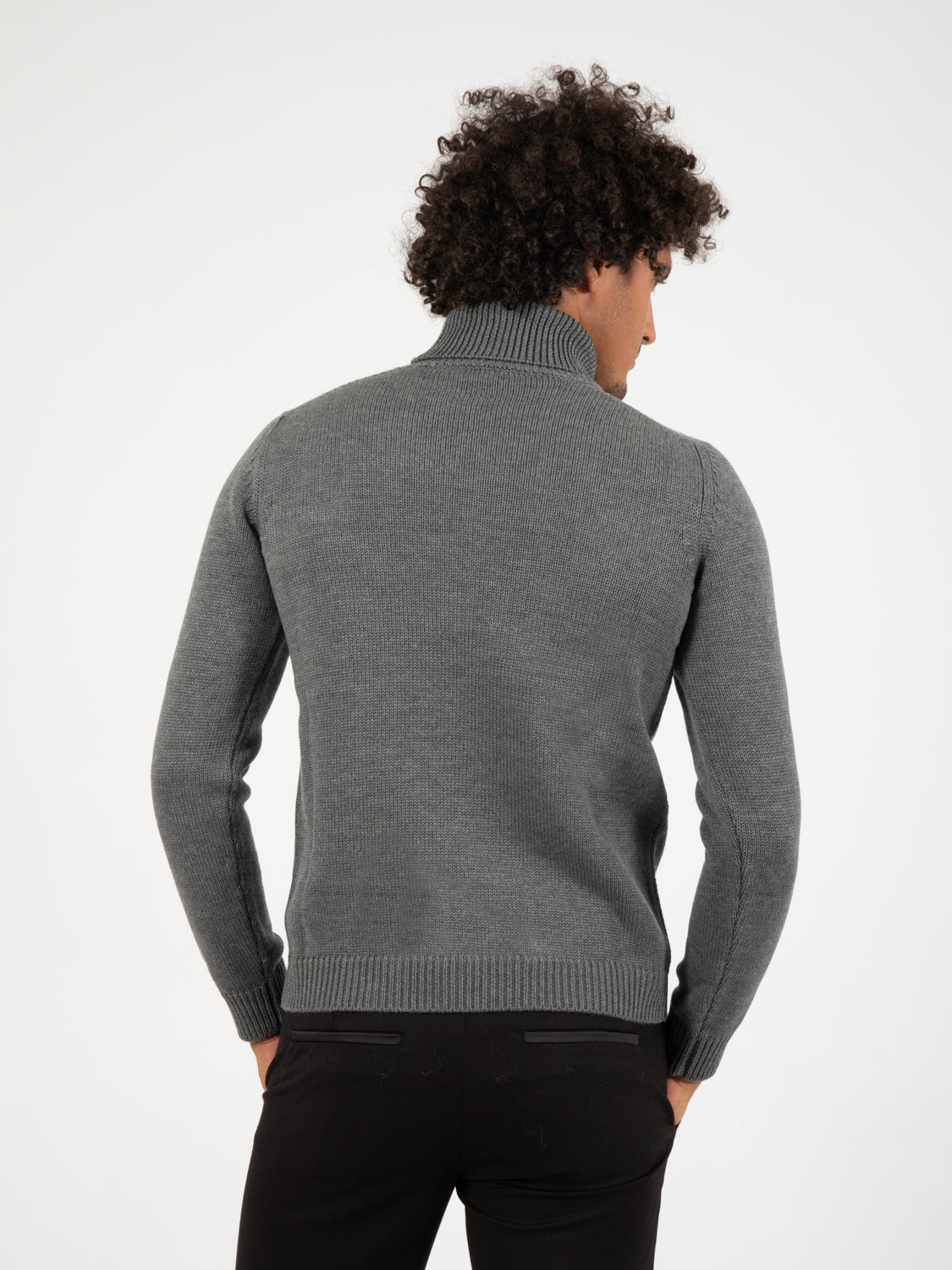 Grey wool turtleneck sweater