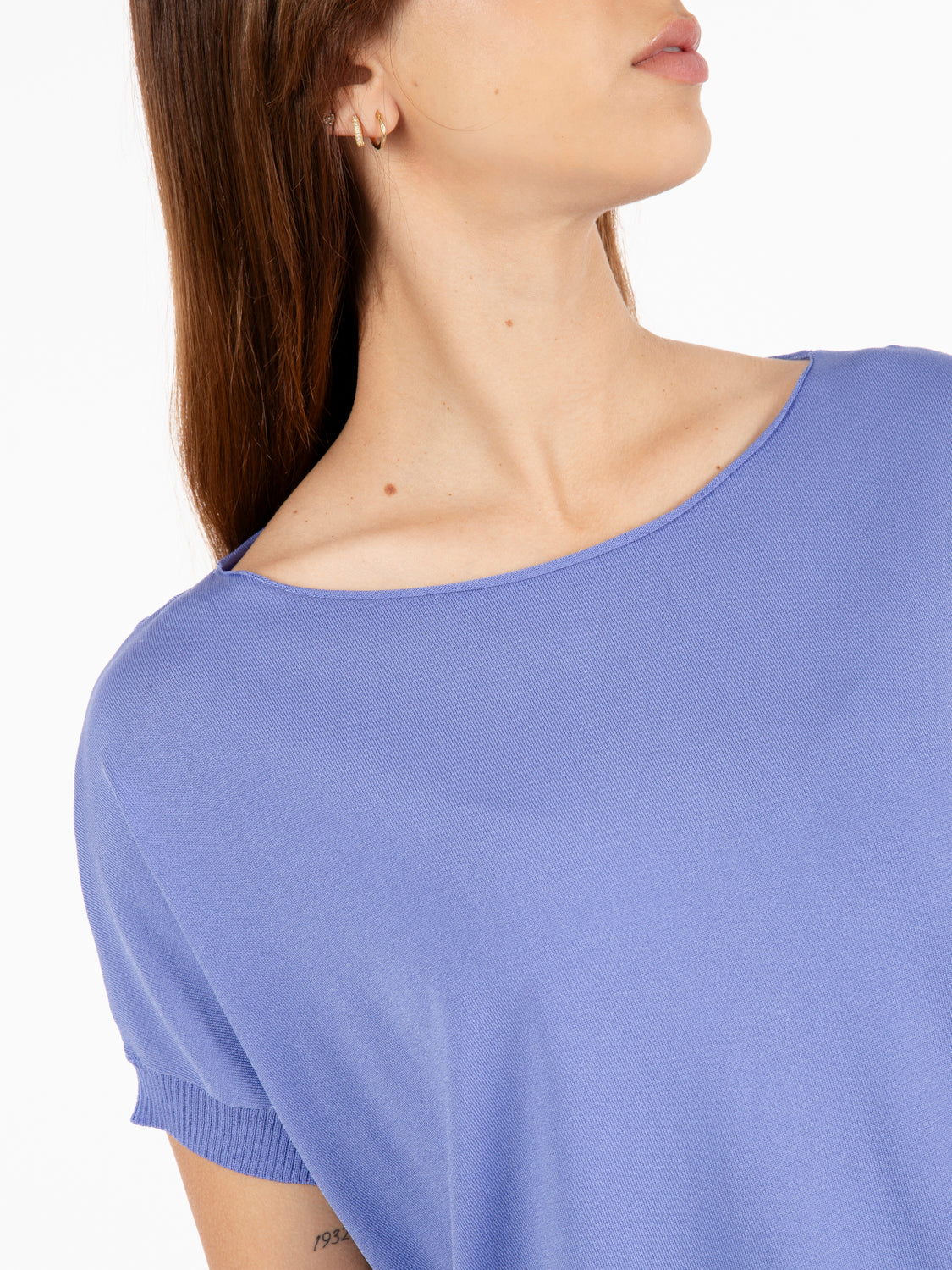 Cornflower drop shoulder blouse