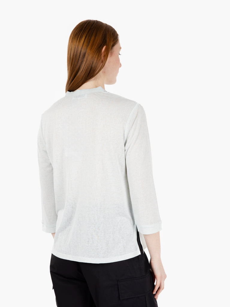 MAIDA MILA - Camicia in viscosa e lino operata eucalipto