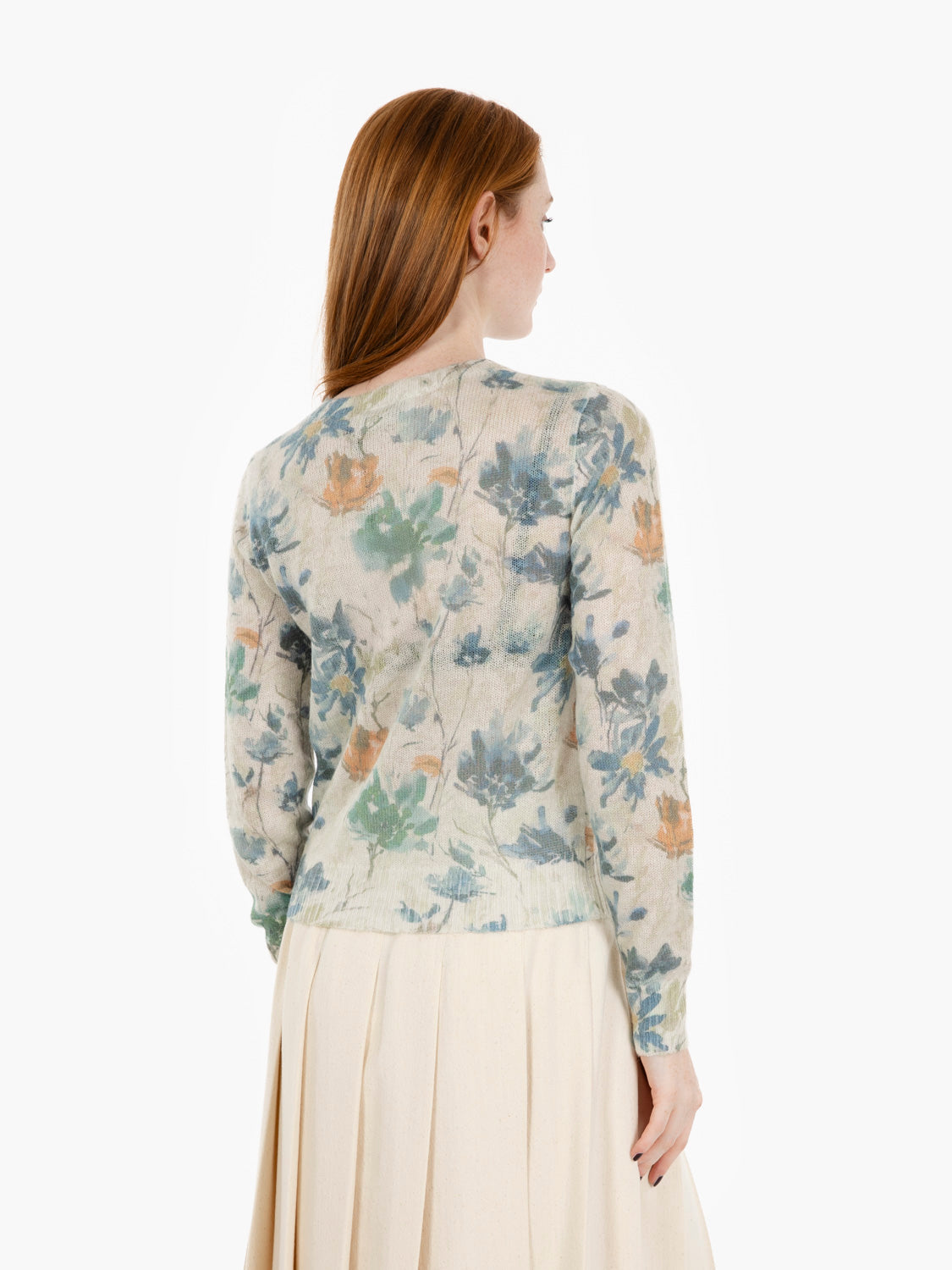 Khaki Floral Print Cardigan