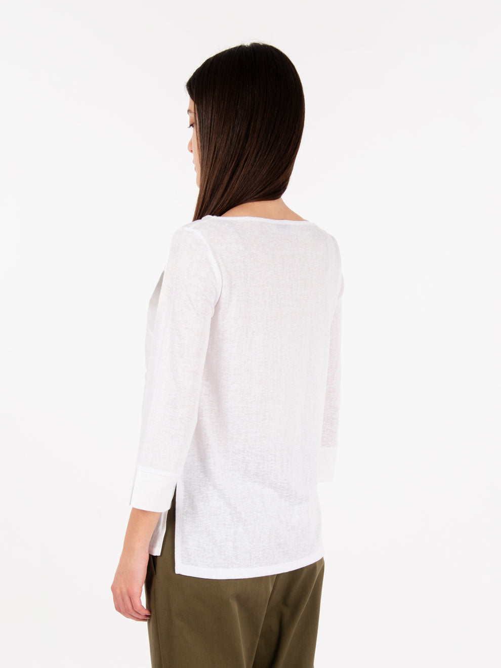 White boat neck sweater