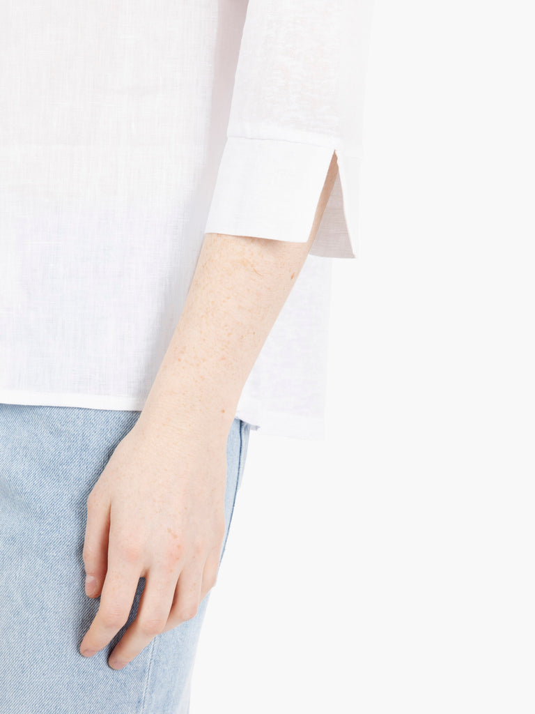 MAIDA MILA - Maglia con scollo a barchetta 3/4 bianco