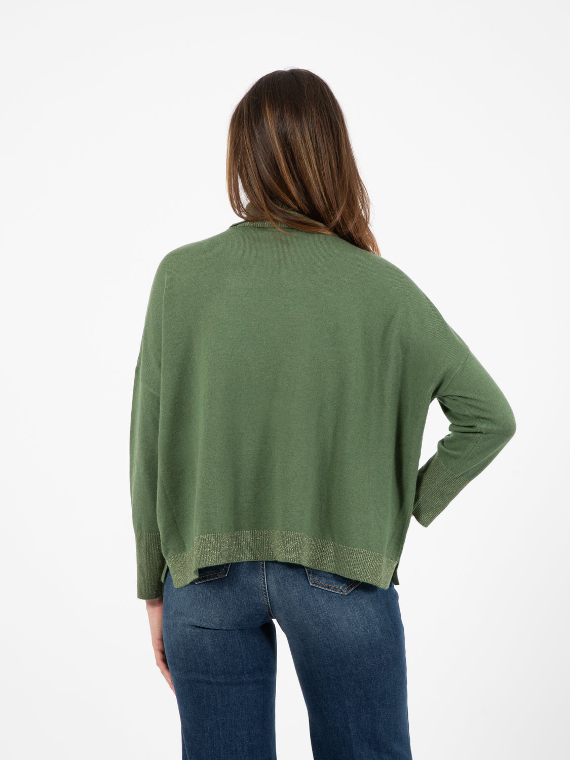 Maglia dolcevita lurex rosmarino