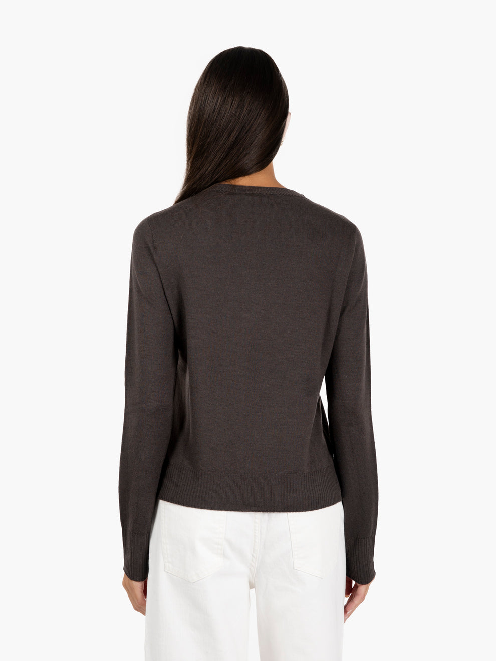 Dark merino crew neck sweater