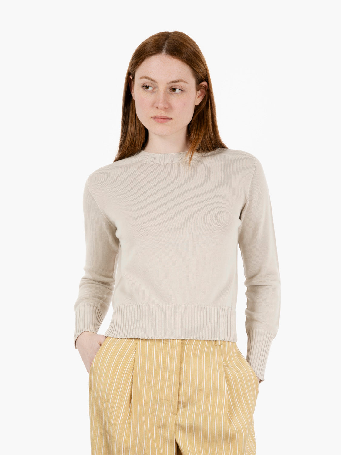 Maglia in cotone beige