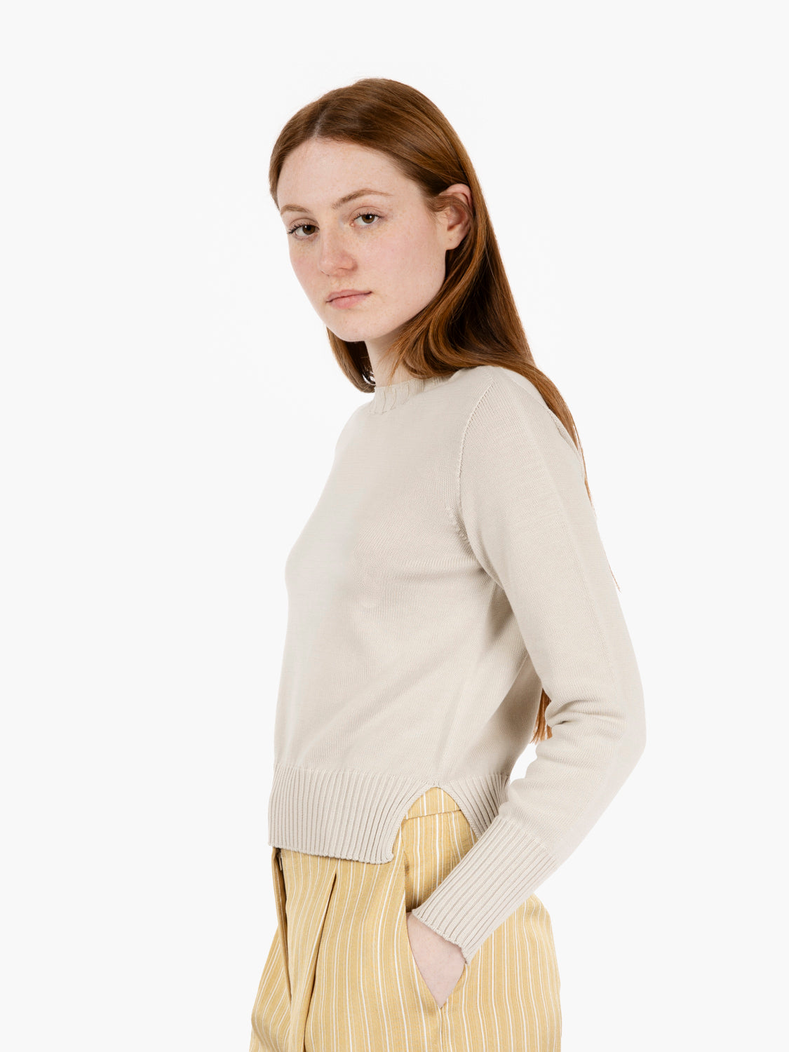 Maglia in cotone beige